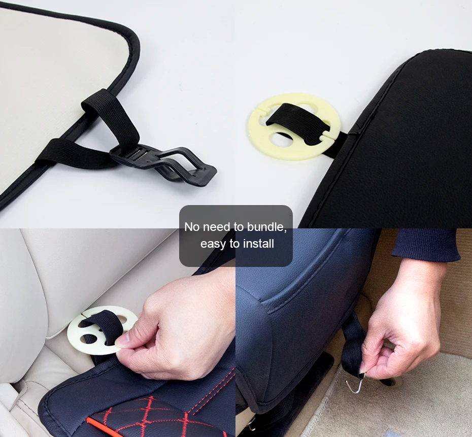 SEAMETAL Full-Surrounded Car Seat Cover Premium PU Leather Auto Seat Protector Cushion Antii Scratch Chair Protection Pad Mat