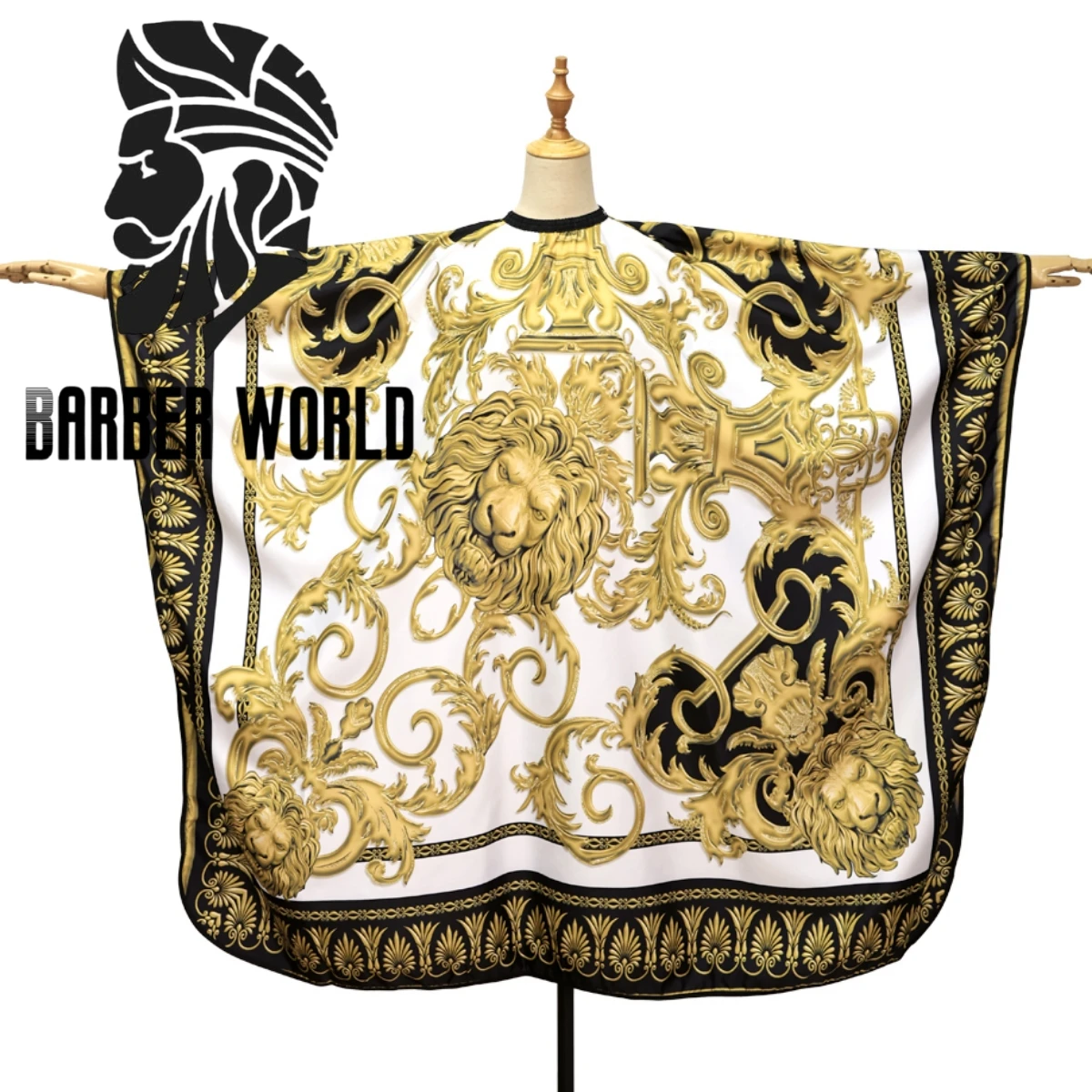Haircut Bibs Antistatic Non-Sticky Haircut Shawl Cloth Retro Lion Pattern Barbershop Adults Poly Pongee Cape Salon Styling Tools