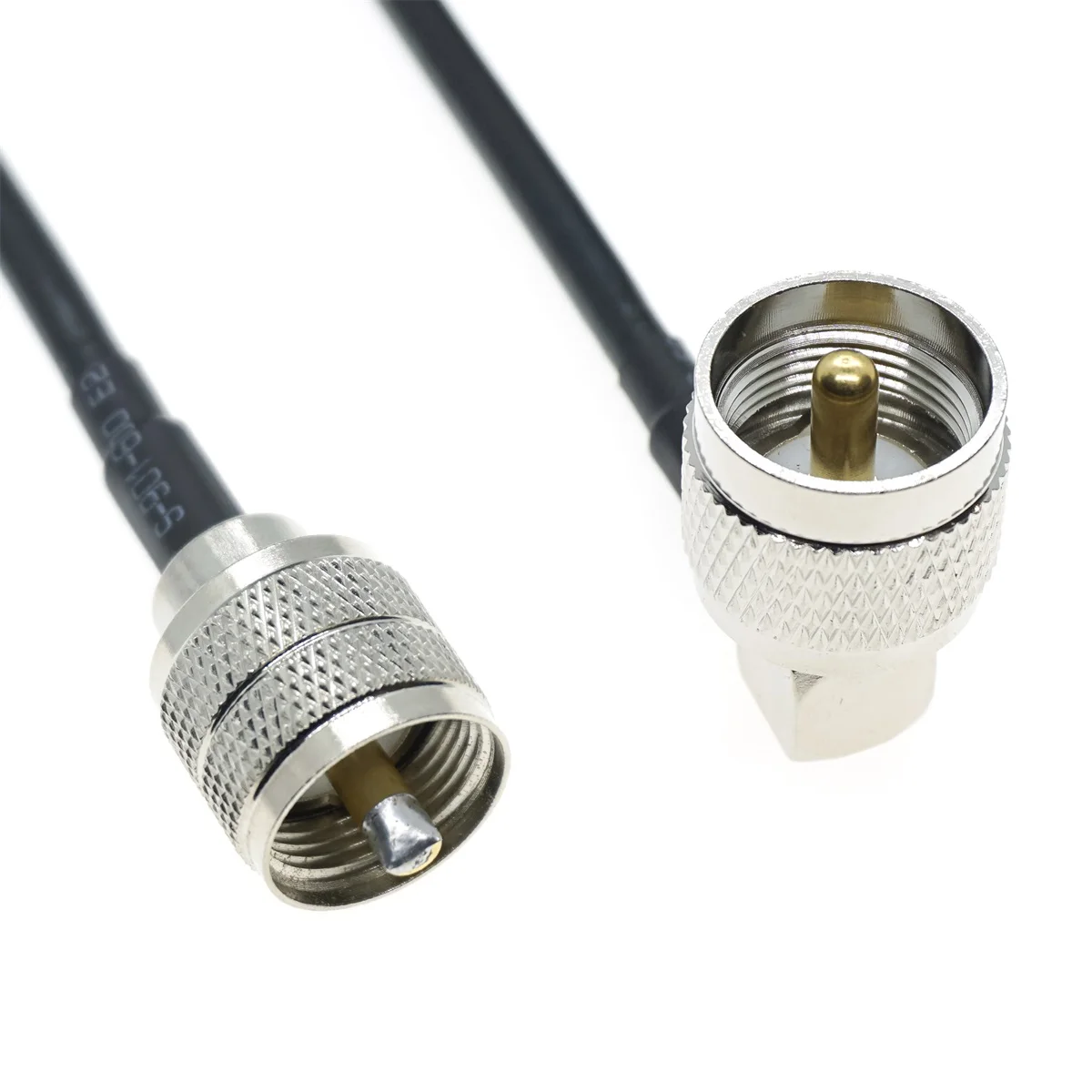 RG58 UHF to UHF PL259 SO239 Male Female Plug Jack Right Angle Crimp Coaxial Connector RF antenna extension coax cable 50ohm 5M