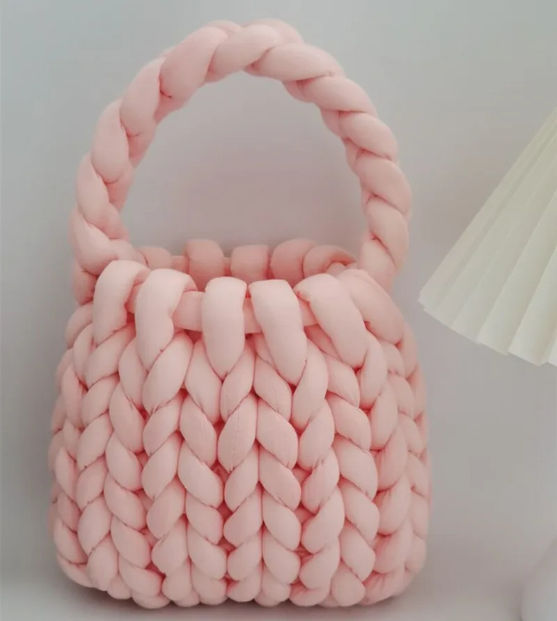 500G Thick Chunky Yarn Cored Cotton Wool Tube Yarn for DIY Blanket Hat Bulky Arm Roving Handwork Knitting Spin Yarn