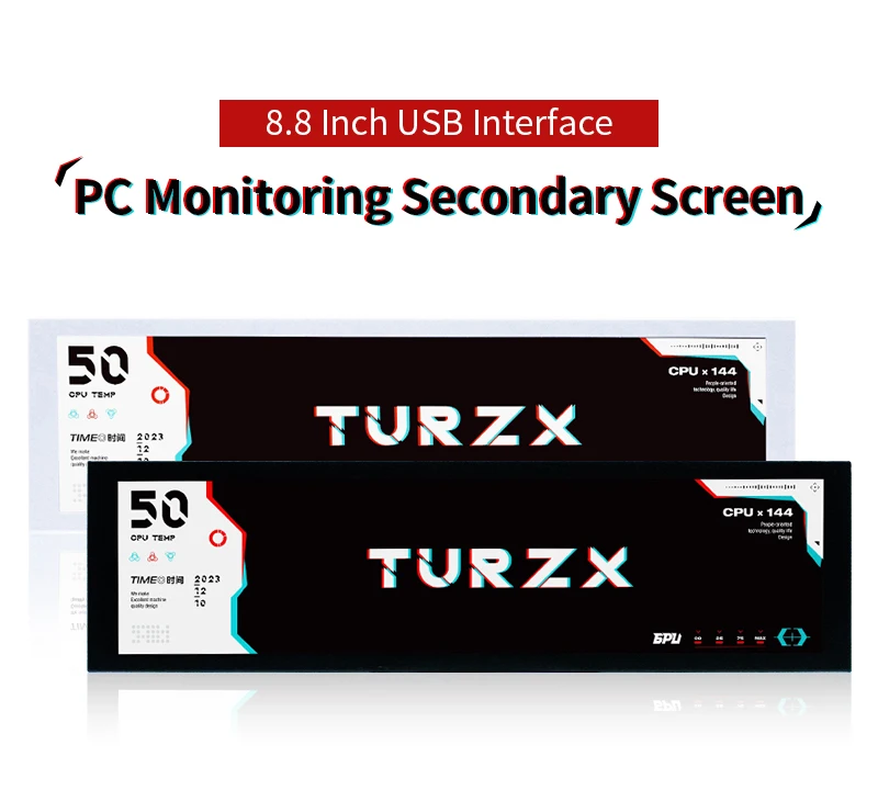 8.8 Inch IPS Type C Secondary Screen USB-C Interface Computer Monitoring CPU GPU RAM Dislpay Smart Screen No Need AIDA64