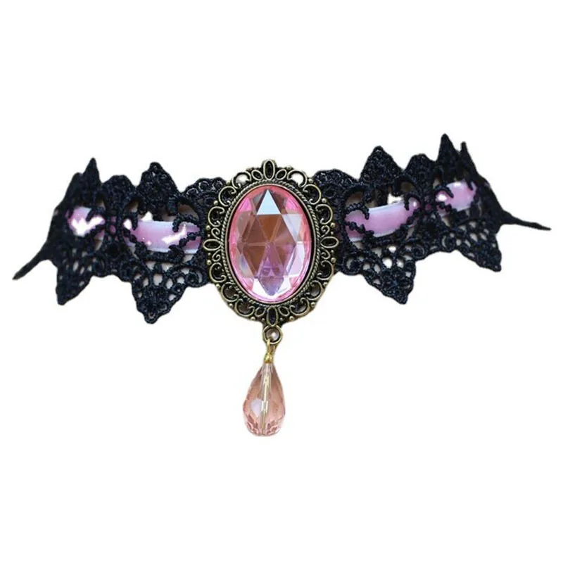 10 Style Red Blue Black Bohemian Lace Necklaces For Women Fashion Gothic Punk Contrast Color Choker Chain Jewelry Friends Gift