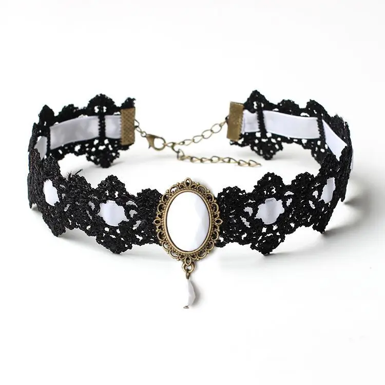 10 Style Red Blue Black Bohemian Lace Necklaces For Women Fashion Gothic Punk Contrast Color Choker Chain Jewelry Friends Gift