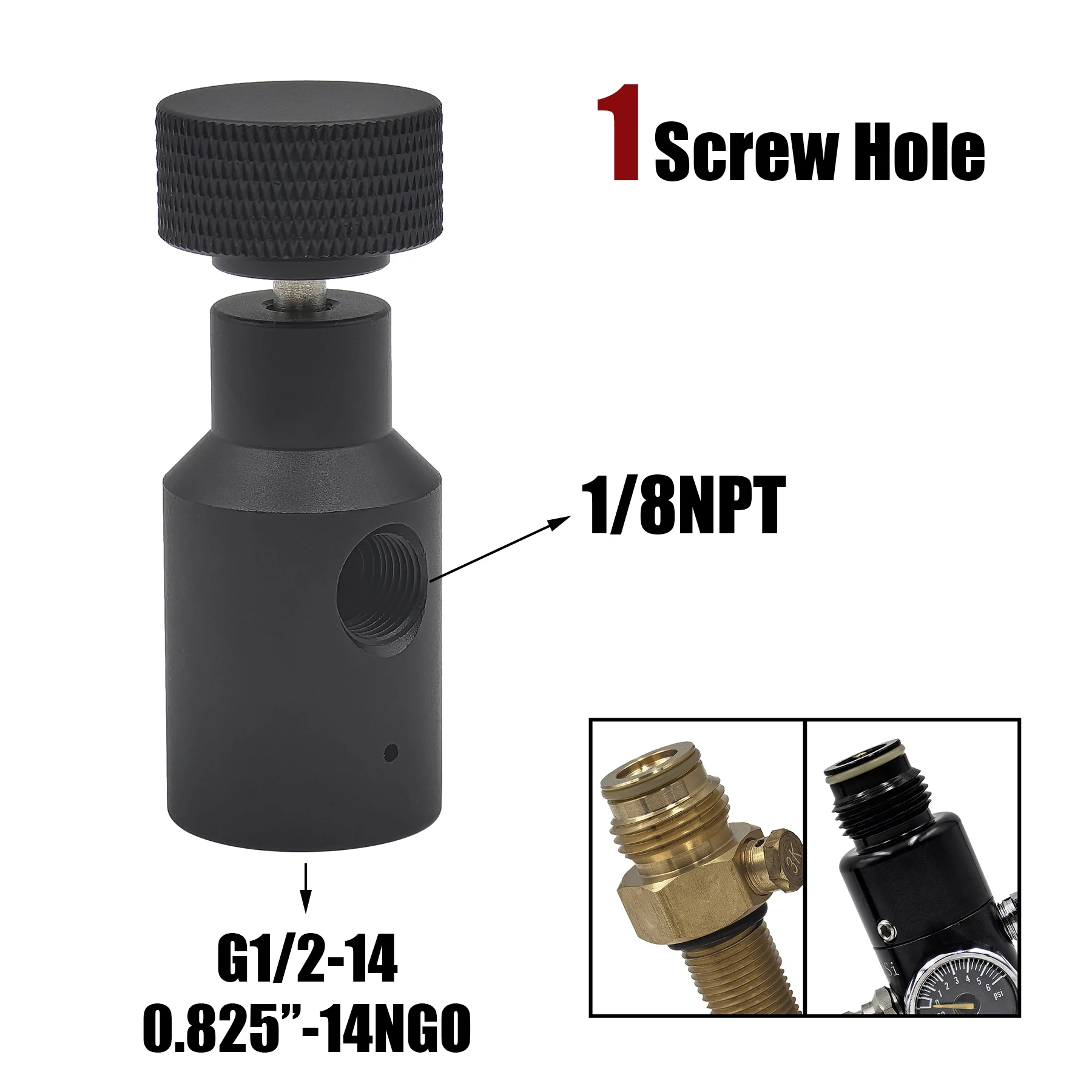 HPA Universal Fill Adapter of Marker Coil Remote Hose Line High Pressure UFA CO2 Tank On/Off ASA G1/2