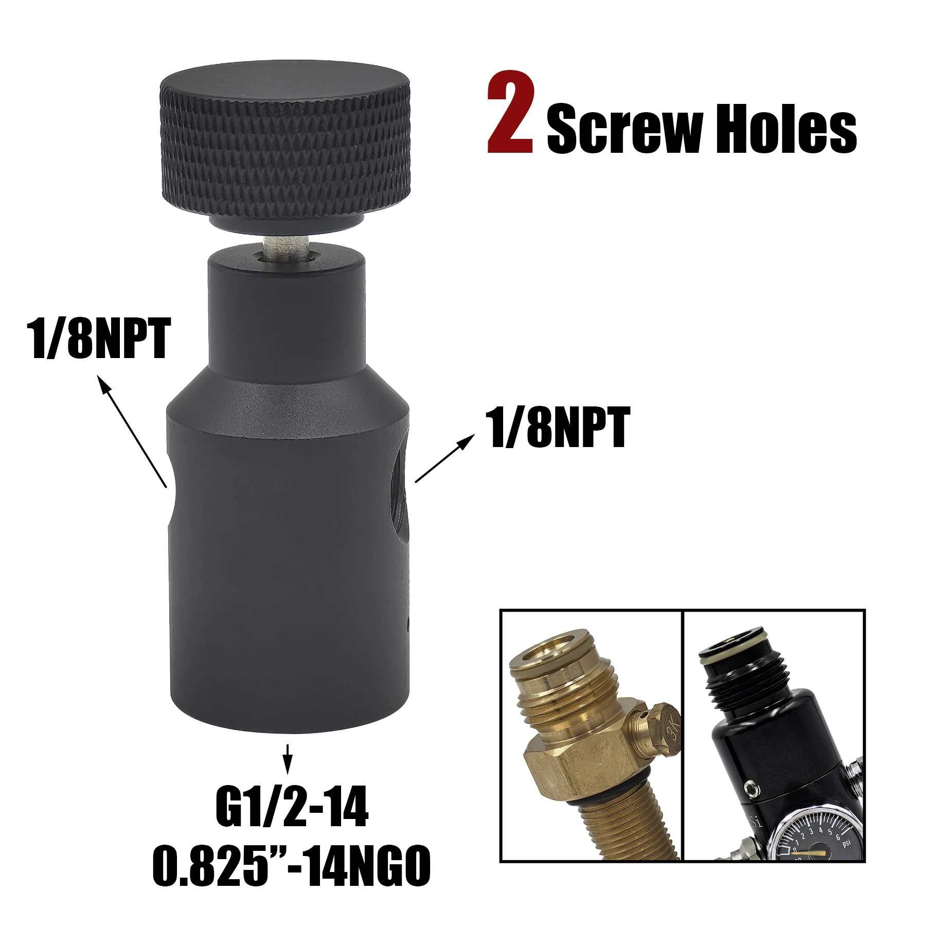 HPA Universal Fill Adapter of Marker Coil Remote Hose Line High Pressure UFA CO2 Tank On/Off ASA G1/2