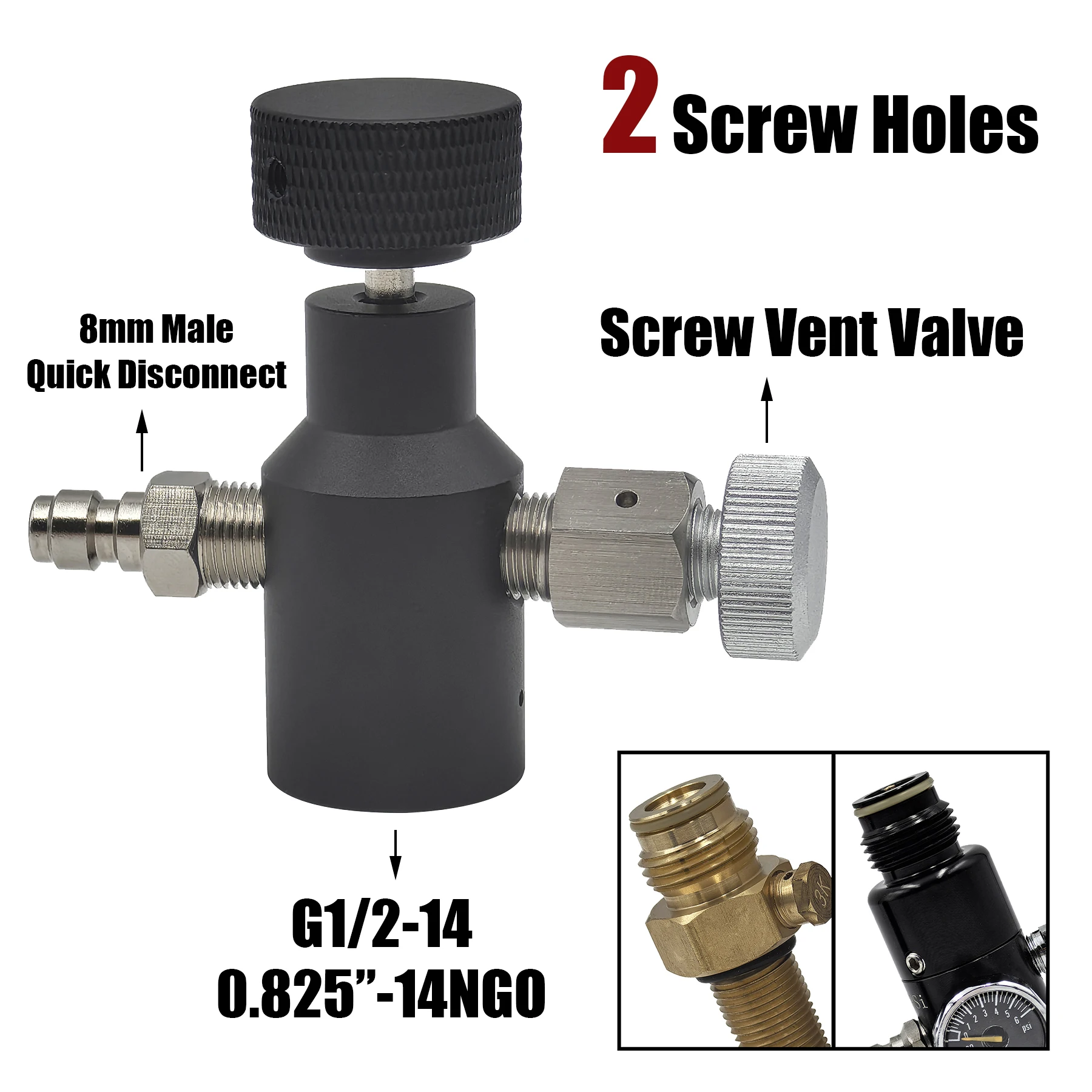 HPA Universal Fill Adapter of Marker Coil Remote Hose Line High Pressure UFA CO2 Tank On/Off ASA G1/2