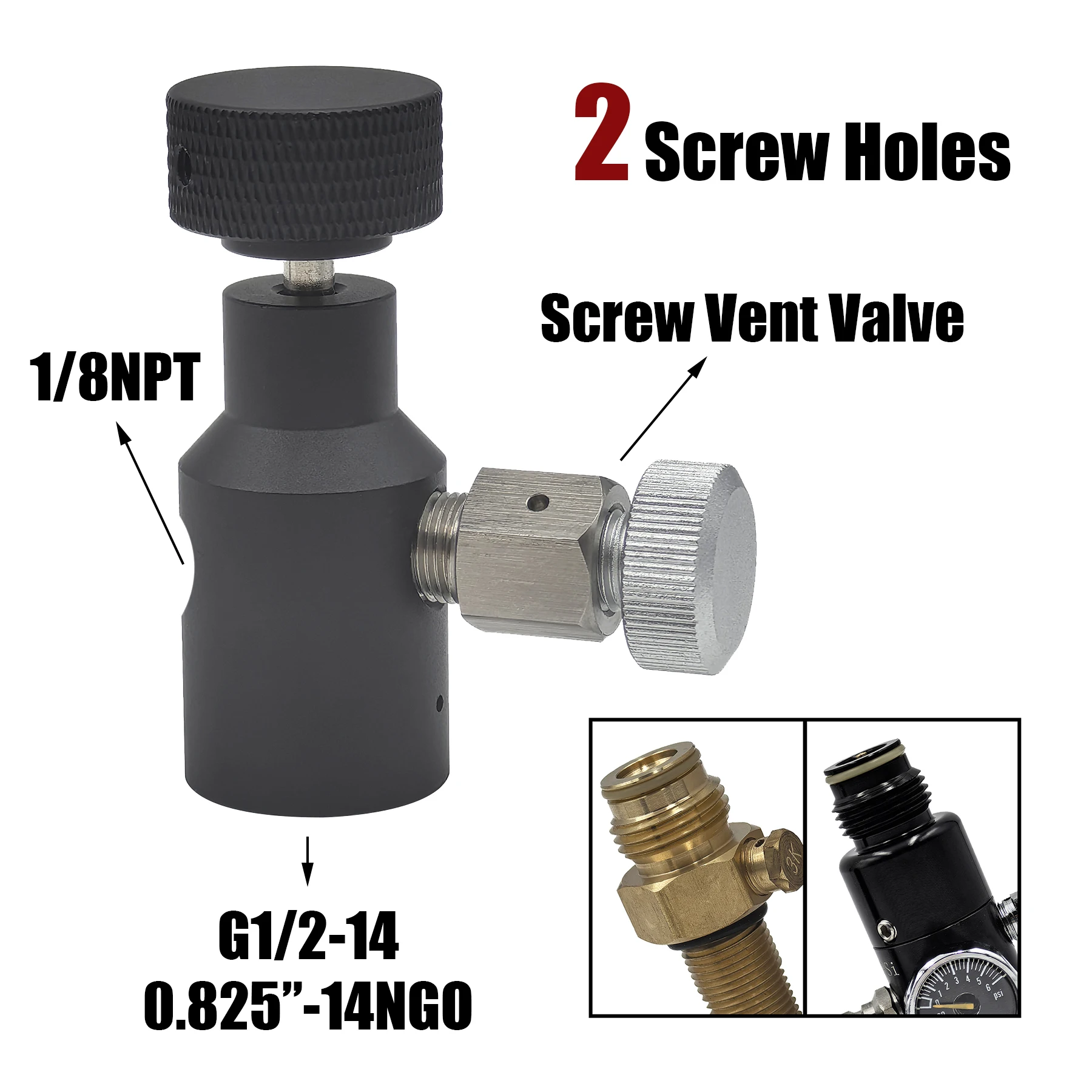 HPA Universal Fill Adapter of Marker Coil Remote Hose Line High Pressure UFA CO2 Tank On/Off ASA G1/2