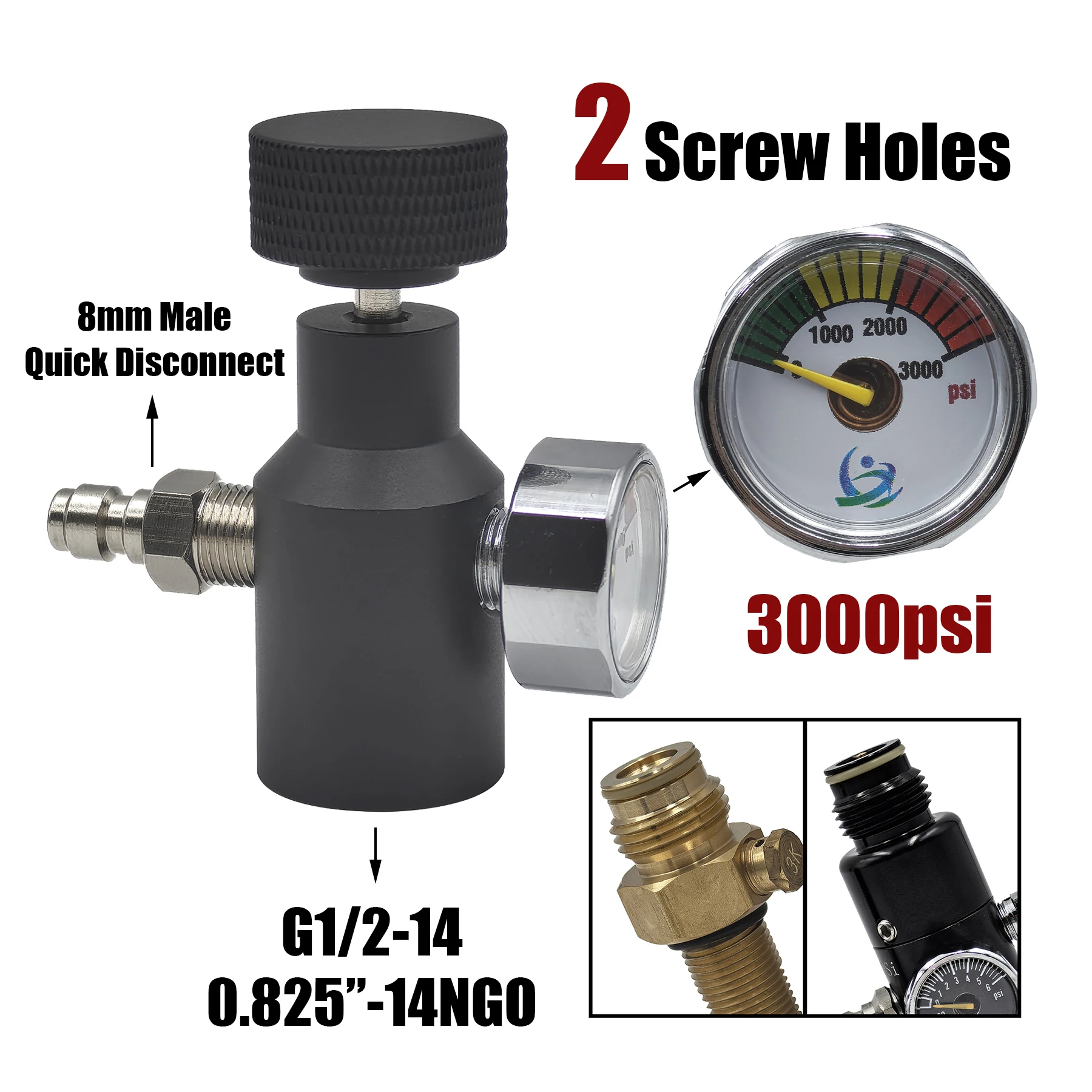 HPA Universal Fill Adapter of Marker Coil Remote Hose Line High Pressure UFA CO2 Tank On/Off ASA G1/2