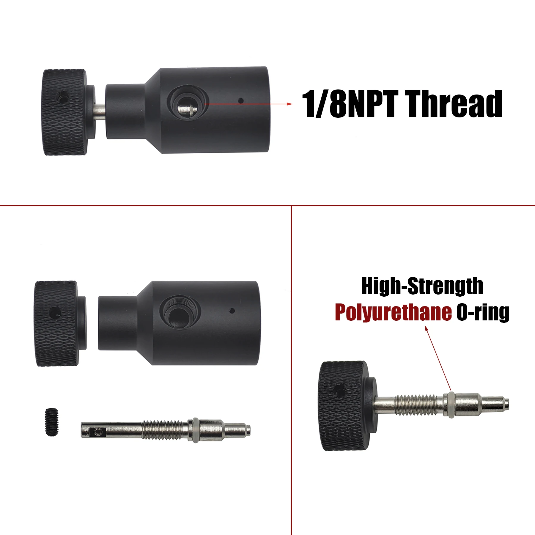 HPA Universal Fill Adapter of Marker Coil Remote Hose Line High Pressure UFA CO2 Tank On/Off ASA G1/2