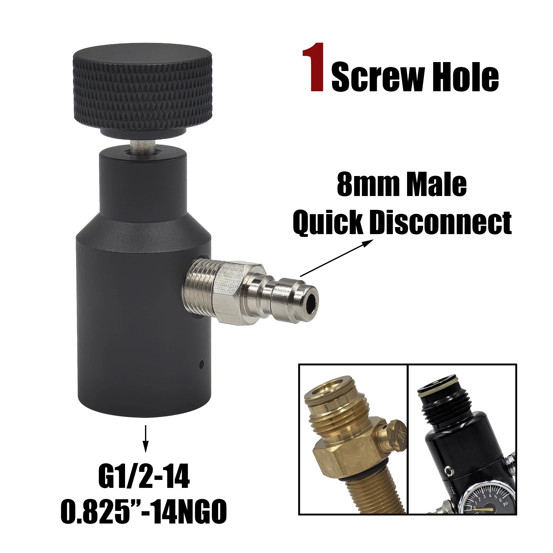 HPA Universal Fill Adapter of Marker Coil Remote Hose Line High Pressure UFA CO2 Tank On/Off ASA G1/2