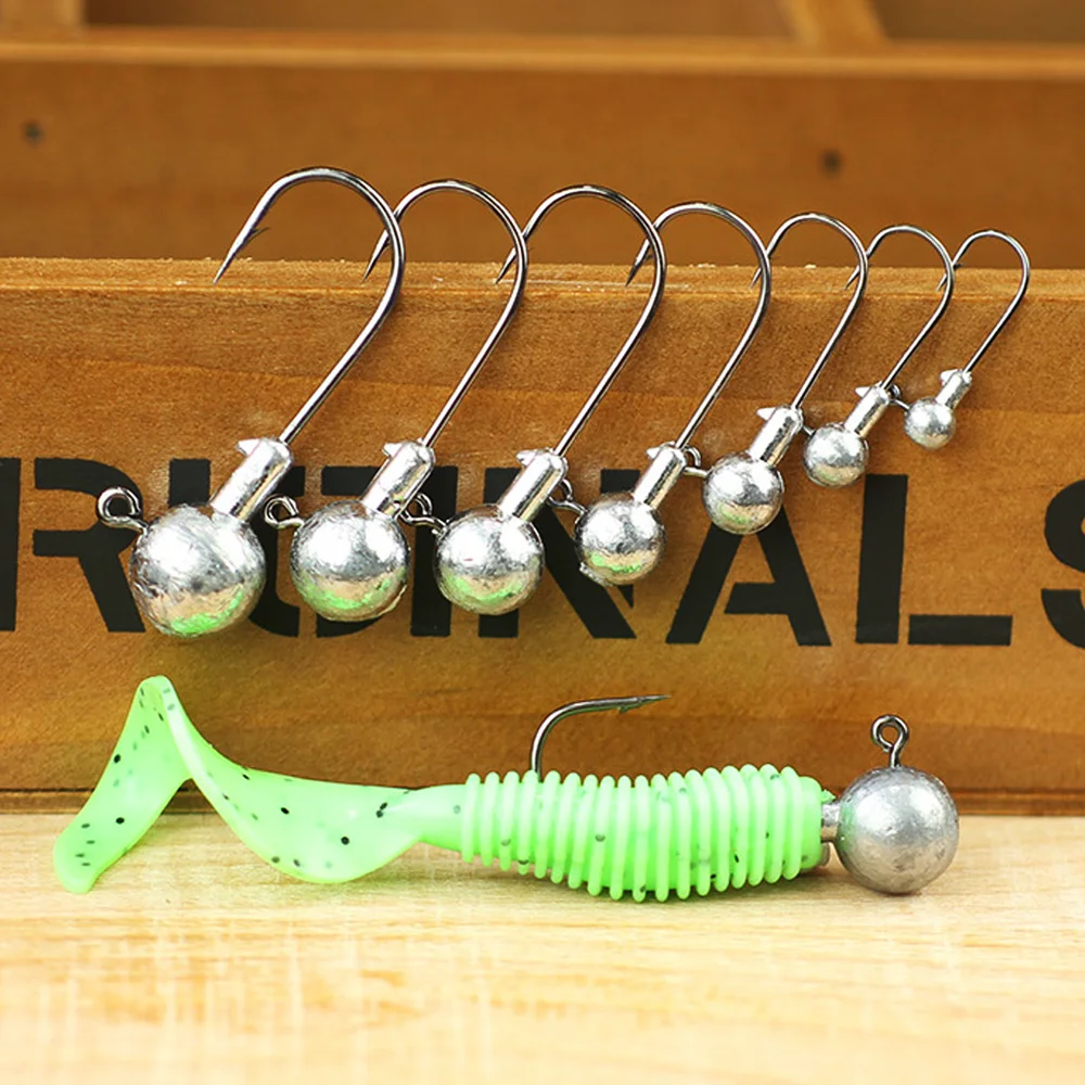 Jig Head Hook Fishing 1g 2g 3g 4g 5g 7g 8g 10g 12g 14g 16g 28g Fishhook for Soft Lure Slow Jigging Bass Rig Cranks Barbed Hook