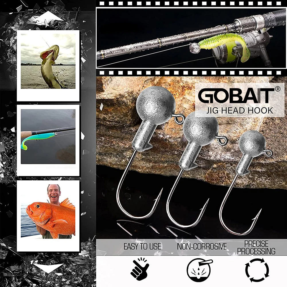 Jig Head Hook Fishing 1g 2g 3g 4g 5g 7g 8g 10g 12g 14g 16g 28g Fishhook for Soft Lure Slow Jigging Bass Rig Cranks Barbed Hook