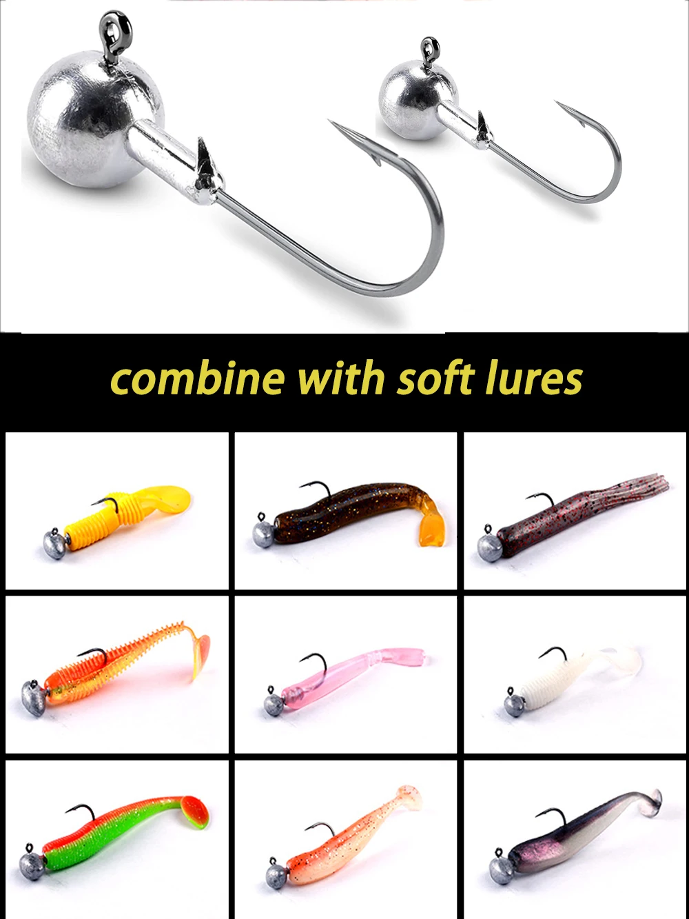 Jig Head Hook Fishing 1g 2g 3g 4g 5g 7g 8g 10g 12g 14g 16g 28g Fishhook for Soft Lure Slow Jigging Bass Rig Cranks Barbed Hook