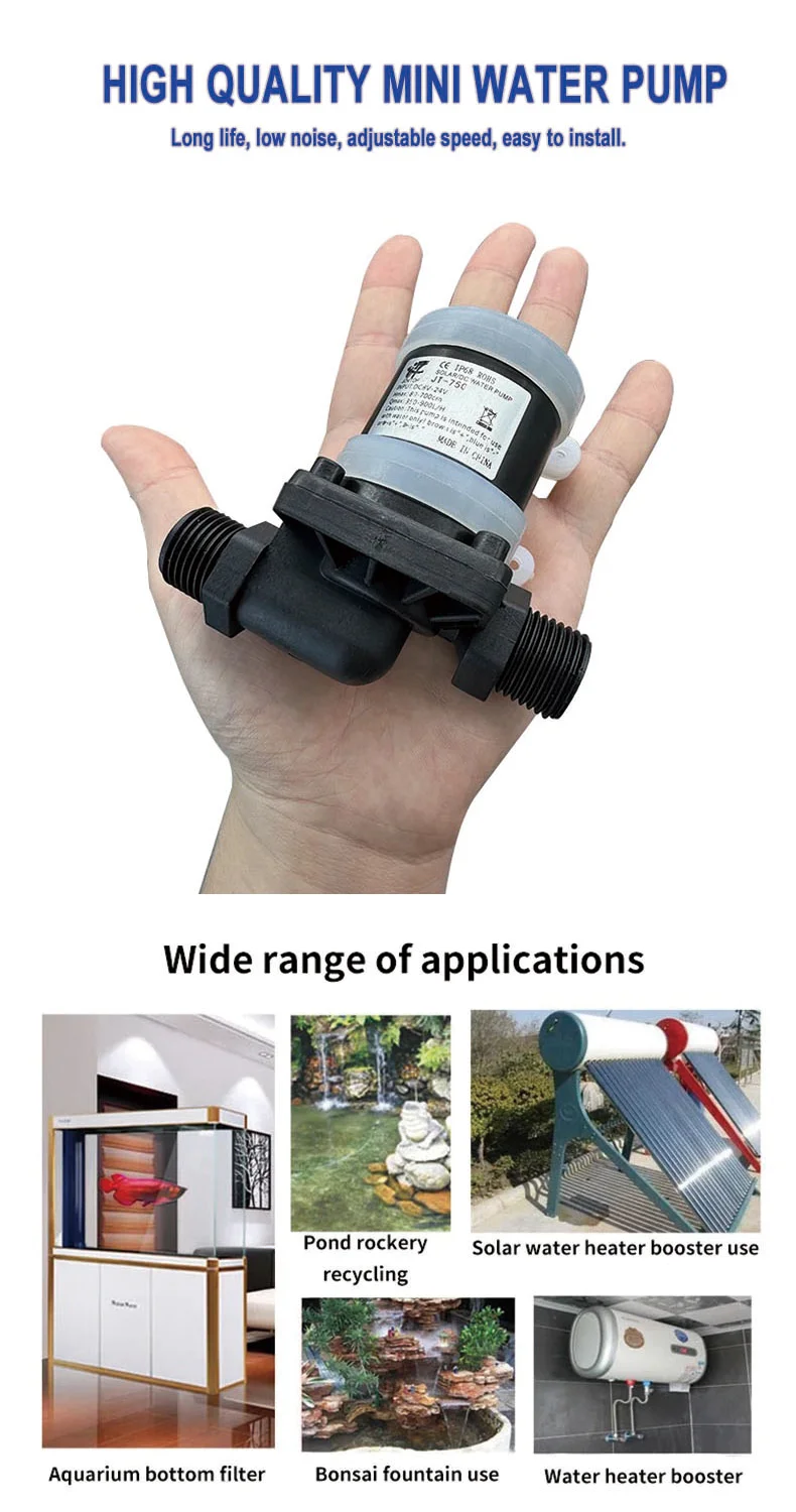 JT-750D4-12 DC 24DC Adjustable Circulating Boost Water Pump 24V -40℃ ~100℃ GB
