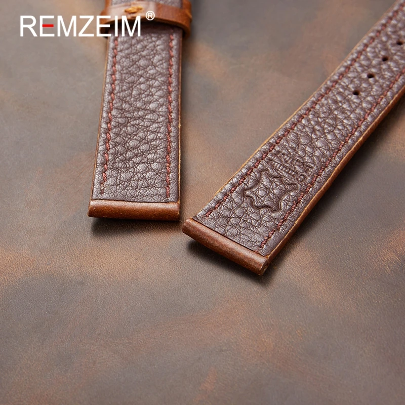 Retro Genuine Leather Strap Oil Wax Discoloration Cowhide Leather Watchband 18/19/20/21/22mm High Quality Business Watch Band