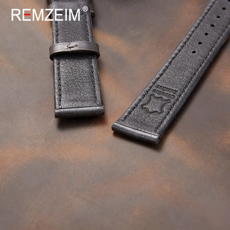 Retro Genuine Leather Strap Oil Wax Discoloration Cowhide Leather Watchband 18/19/20/21/22mm High Quality Business Watch Band