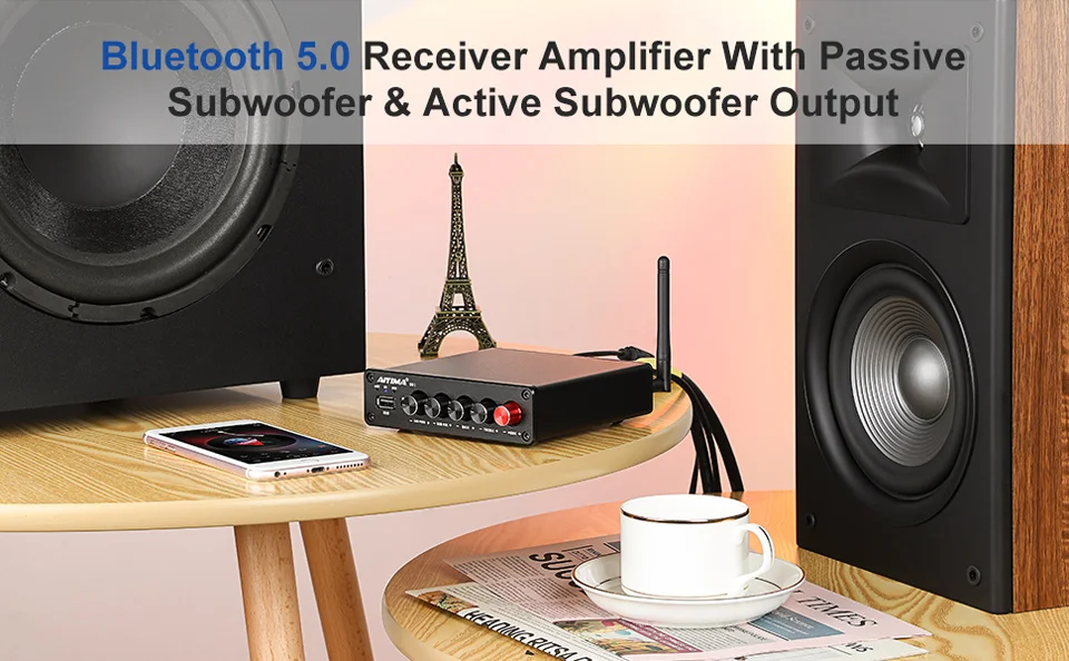 AIYIMA B01 Bluetooth Power Amplifier 2.1 Sound Amplificador Speaker Home Audio Amp A03 TPA3116 Subwoofer Amplifier 50Wx2+100W