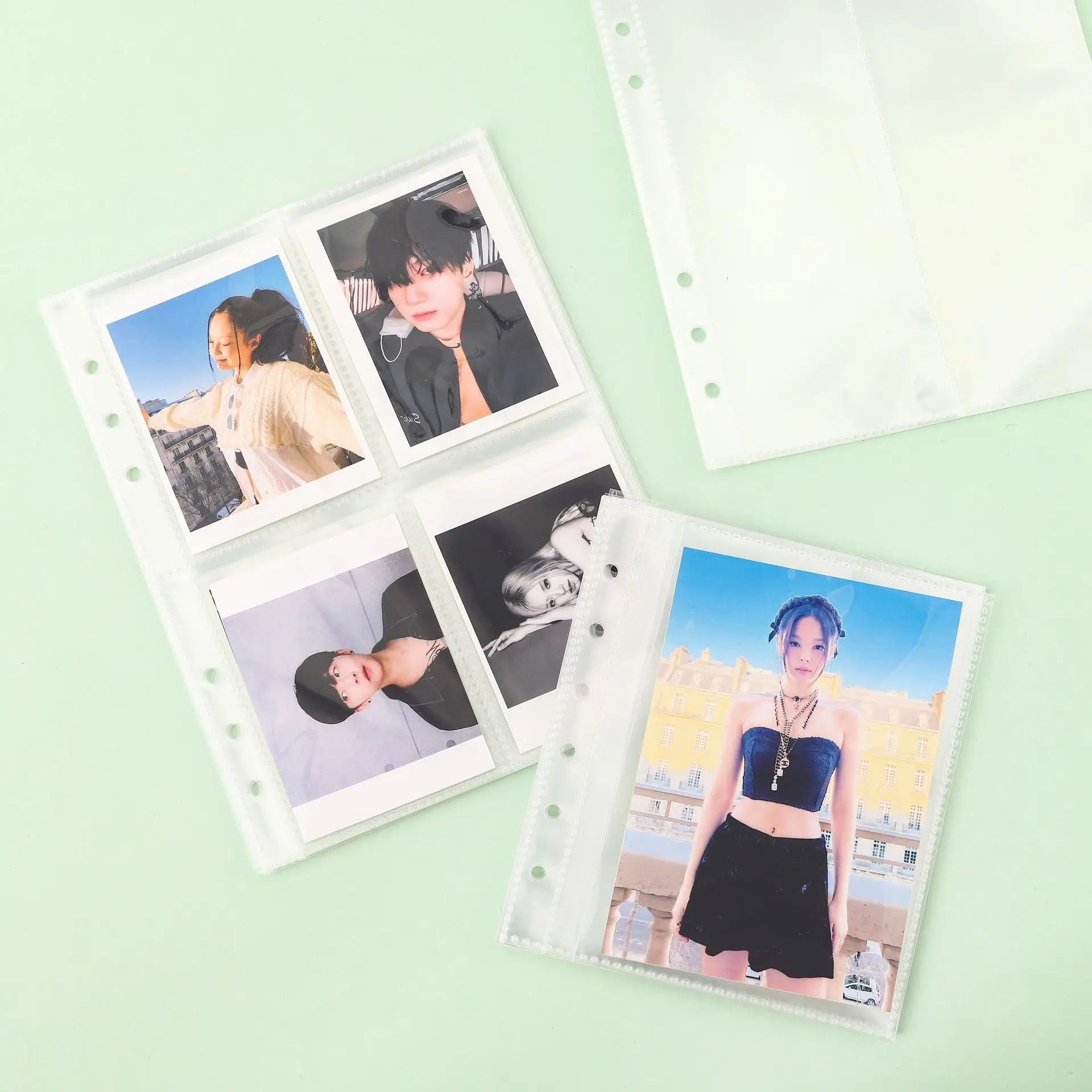 A5 A6 A7 10PCSTransparent File Holder Notebook 6 Hole Loose Leaf DIY Document Bag Binder Rings PVC Storage Binding Folder