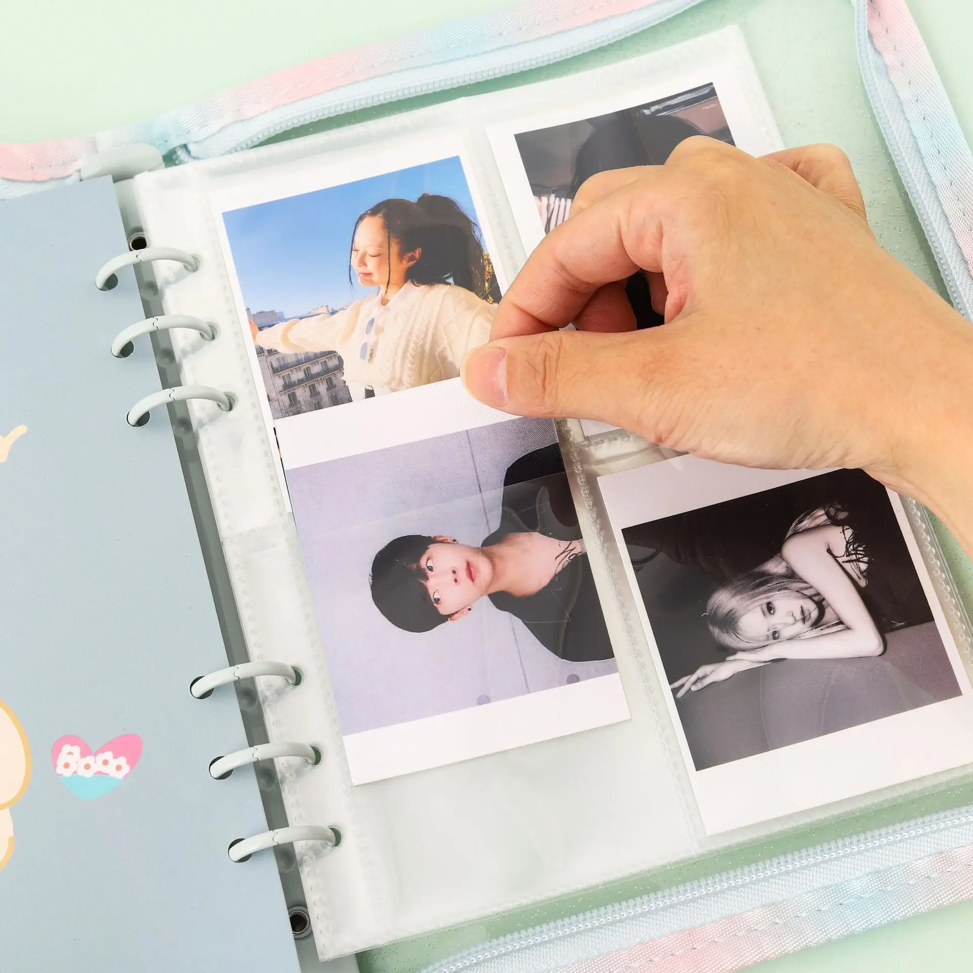 A5 A6 A7 10PCSTransparent File Holder Notebook 6 Hole Loose Leaf DIY Document Bag Binder Rings PVC Storage Binding Folder