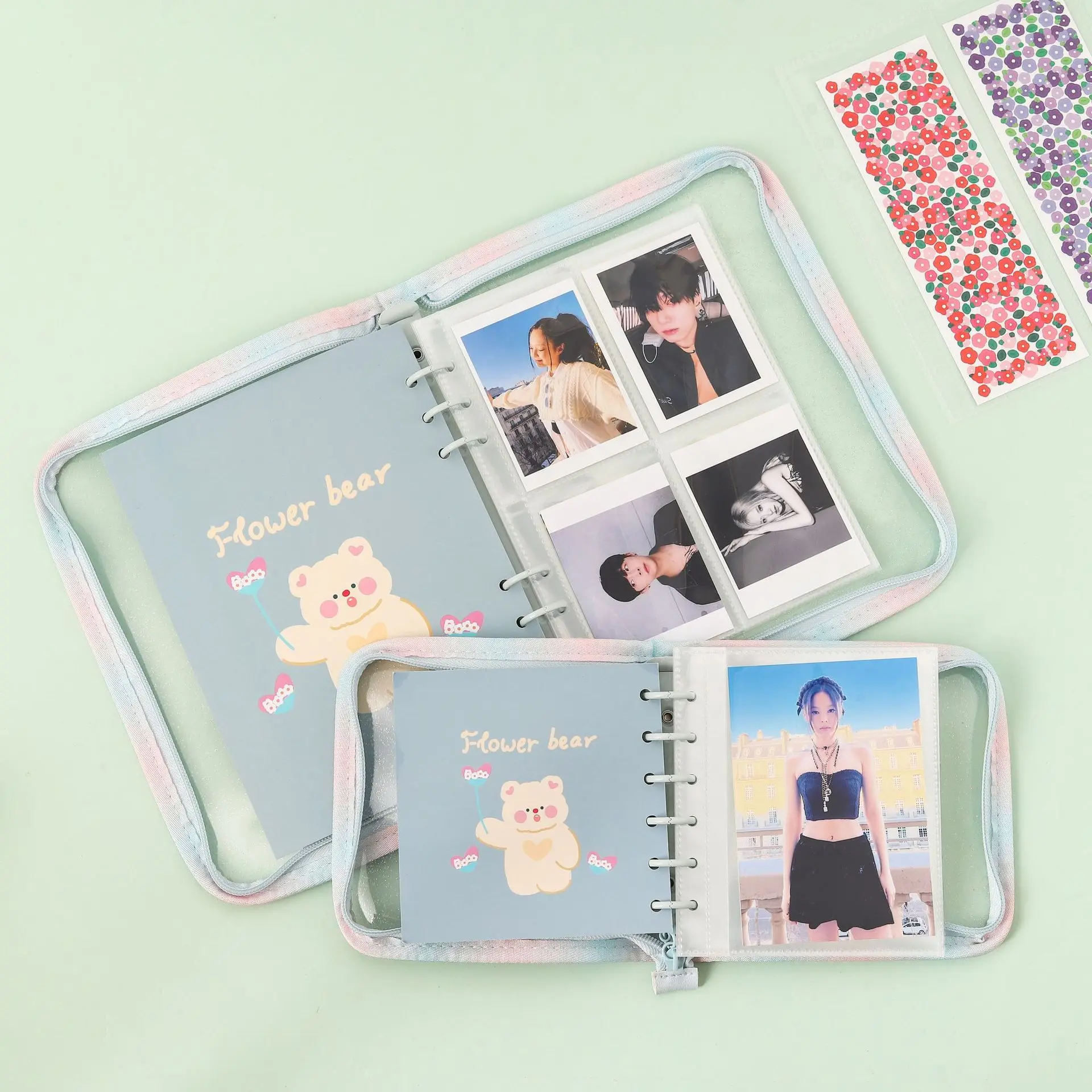 A5 A6 A7 10PCSTransparent File Holder Notebook 6 Hole Loose Leaf DIY Document Bag Binder Rings PVC Storage Binding Folder
