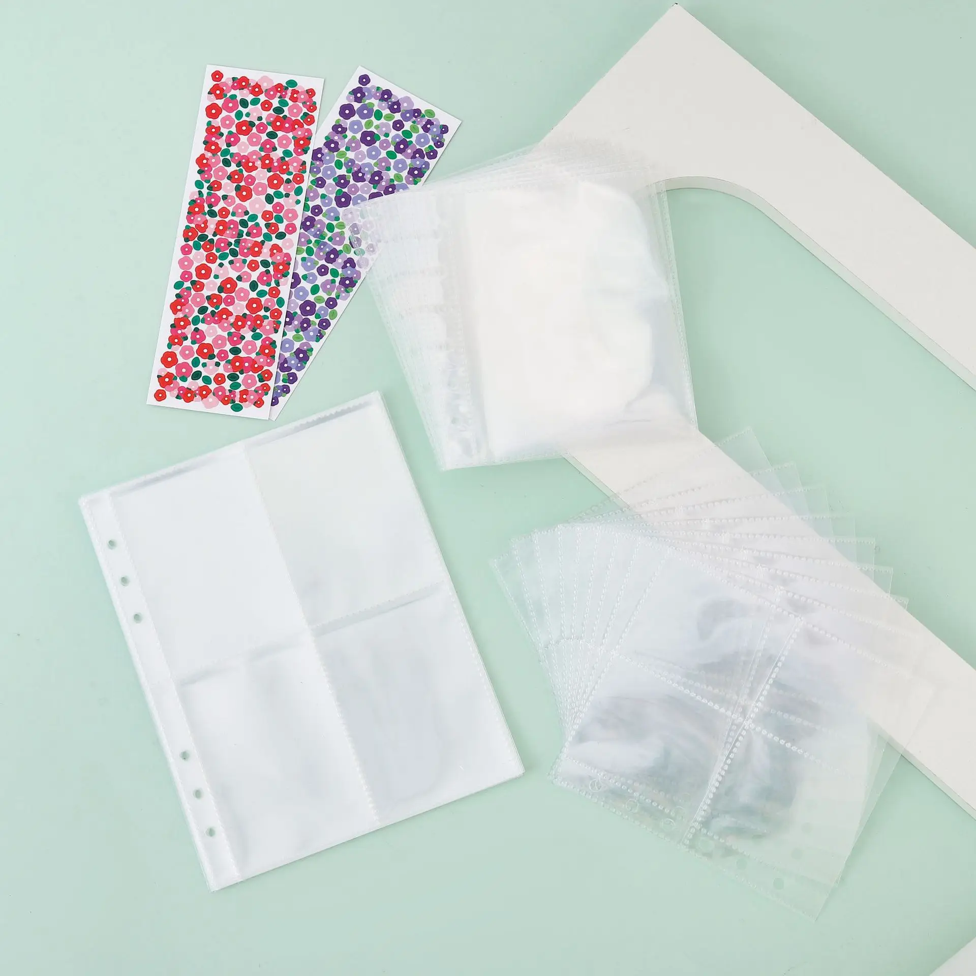 A5 A6 A7 10PCSTransparent File Holder Notebook 6 Hole Loose Leaf DIY Document Bag Binder Rings PVC Storage Binding Folder