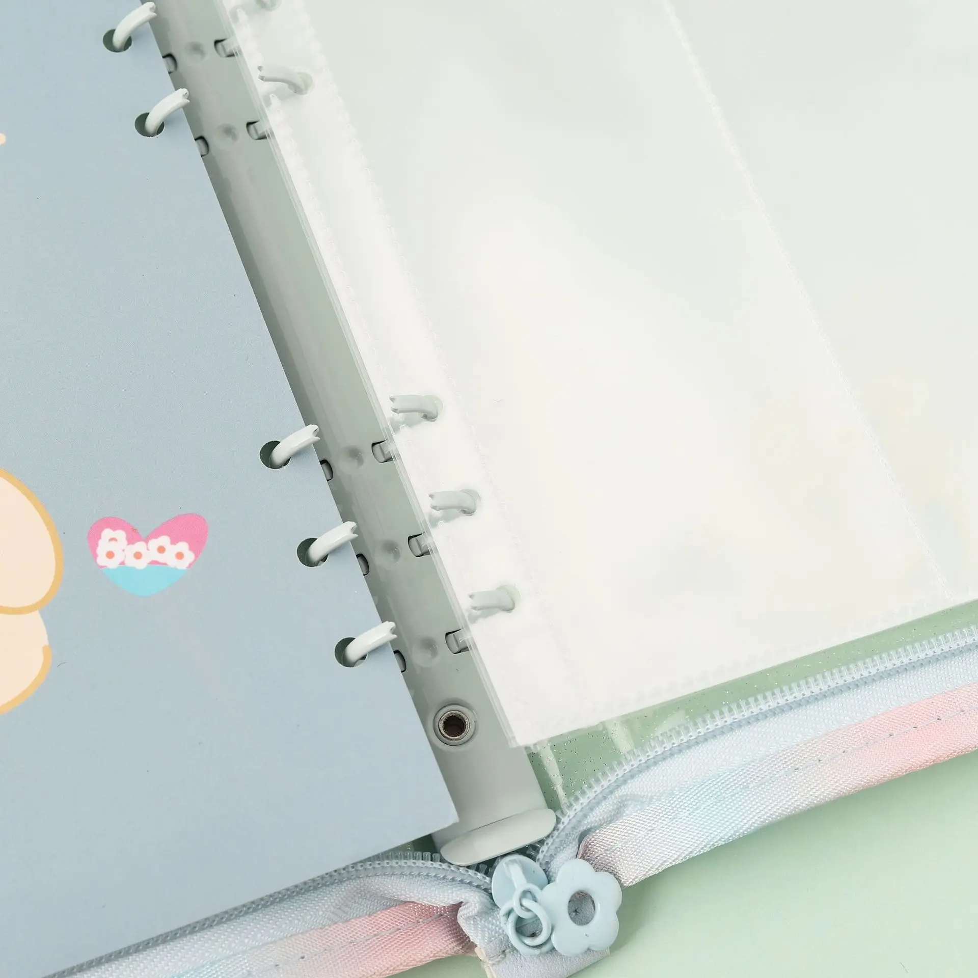 A5 A6 A7 10PCSTransparent File Holder Notebook 6 Hole Loose Leaf DIY Document Bag Binder Rings PVC Storage Binding Folder