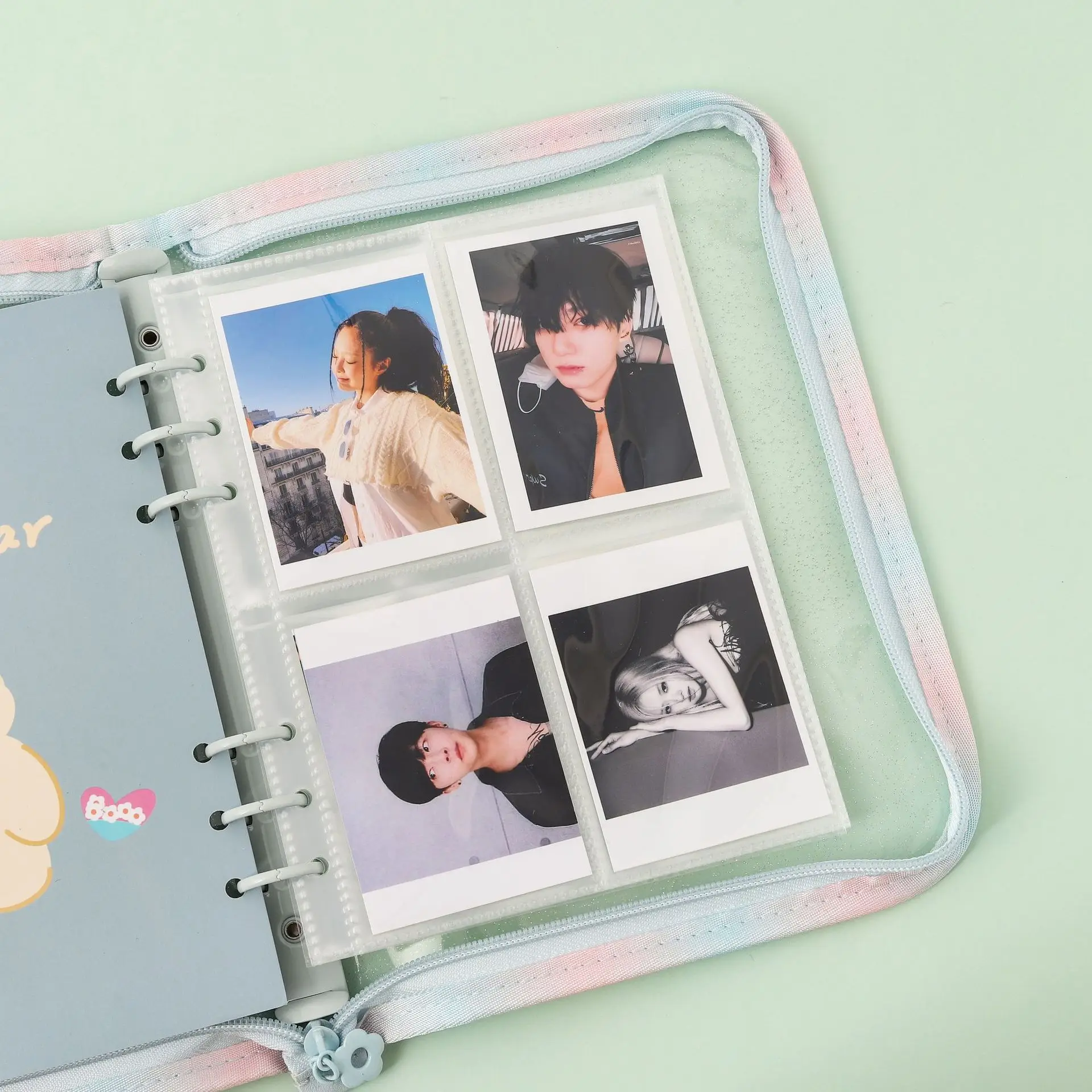 A5 A6 A7 10PCSTransparent File Holder Notebook 6 Hole Loose Leaf DIY Document Bag Binder Rings PVC Storage Binding Folder