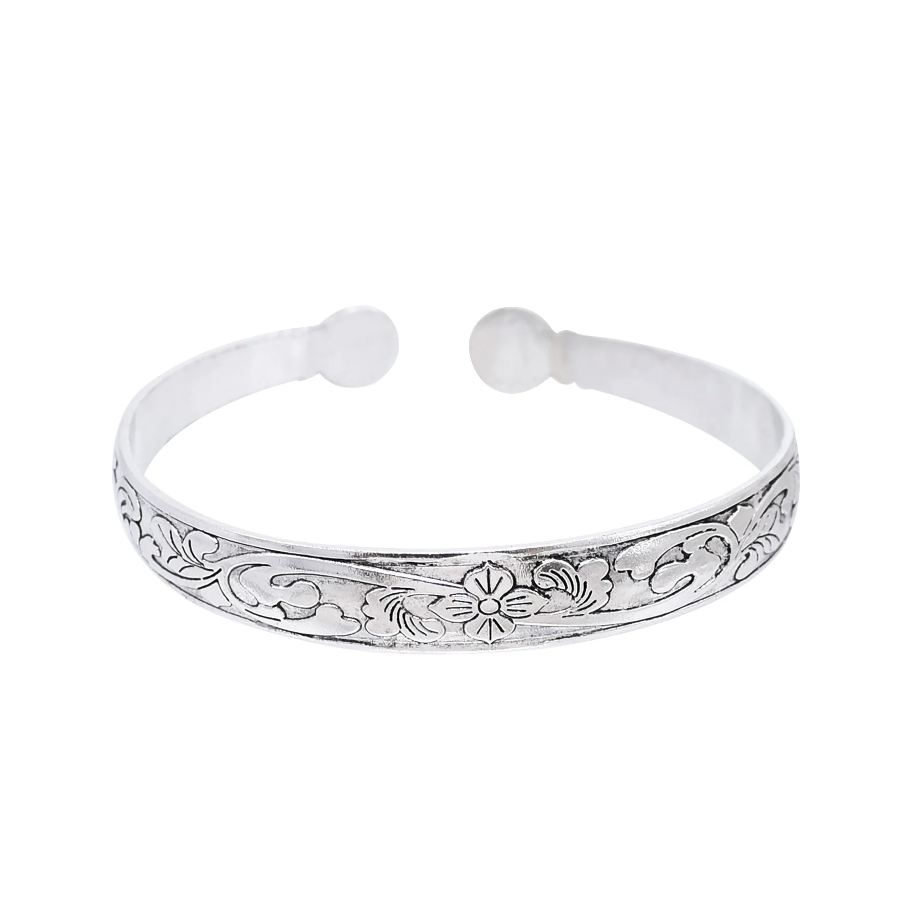 Women Cuff Bracelet Tibetan Silver Fashion Carving Vintage Boho Ethnic Bracelet Exaggerated Wide Bohemian Bracelets Female