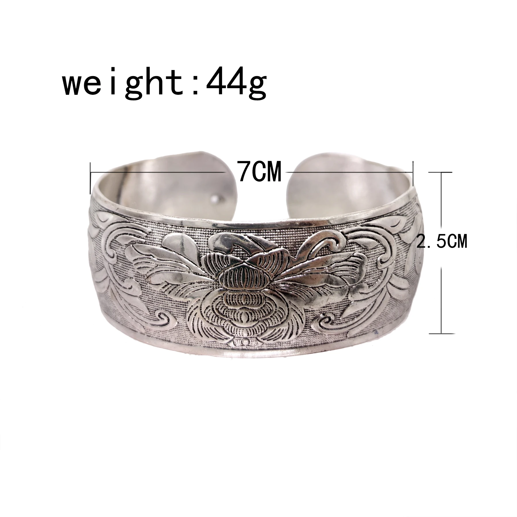 Women Cuff Bracelet Tibetan Silver Fashion Carving Vintage Boho Ethnic Bracelet Exaggerated Wide Bohemian Bracelets Female