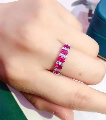 925 Stamp Temperament Ruby Luxury White Zircon Ring For Women Fashion Jewellery Party Birthday Gift Wholesale
