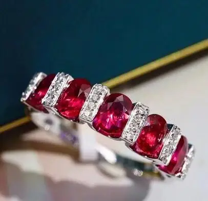 925 Stamp Temperament Ruby Luxury White Zircon Ring For Women Fashion Jewellery Party Birthday Gift Wholesale