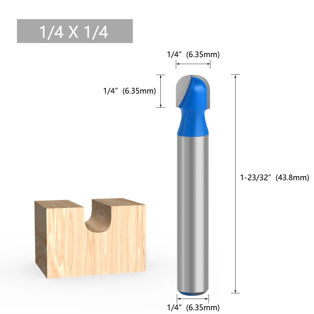 LAVIE 1pc 6mm 1/4 Shank Ball Nose Router Bit Set Round Milling Cutter For Wood CNC Radius Core Box Solid Carbide Tools