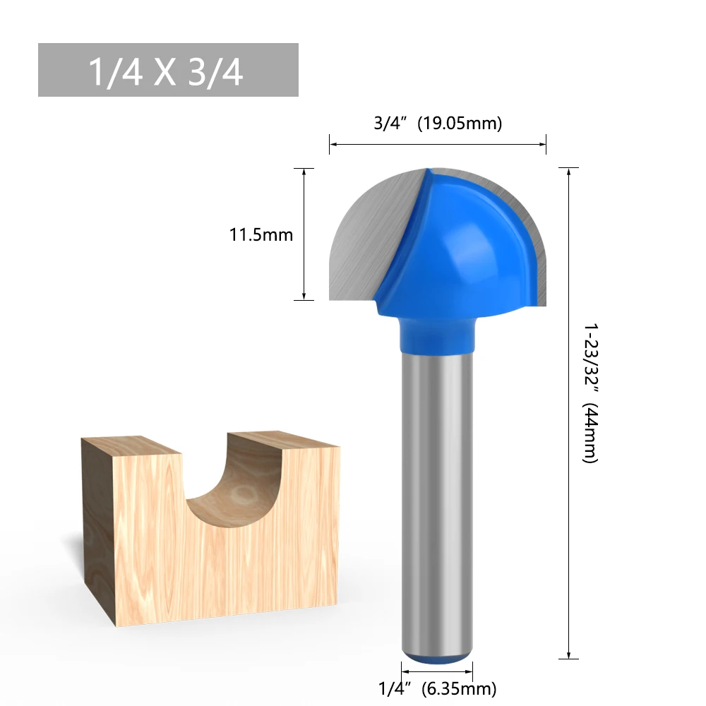 LAVIE 1pc 6mm 1/4 Shank Ball Nose Router Bit Set Round Milling Cutter For Wood CNC Radius Core Box Solid Carbide Tools