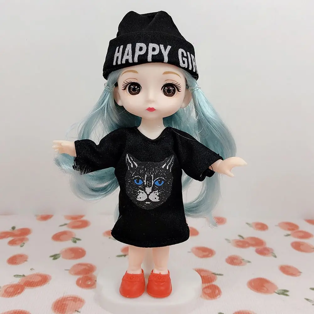 16cm Doll Clothes Cute Princess Dress For 1/8 BJD Doll Tops T-shirt Hoodies Jeans Pants Suit Lace Knitted Sweater Skirt Gift Toy