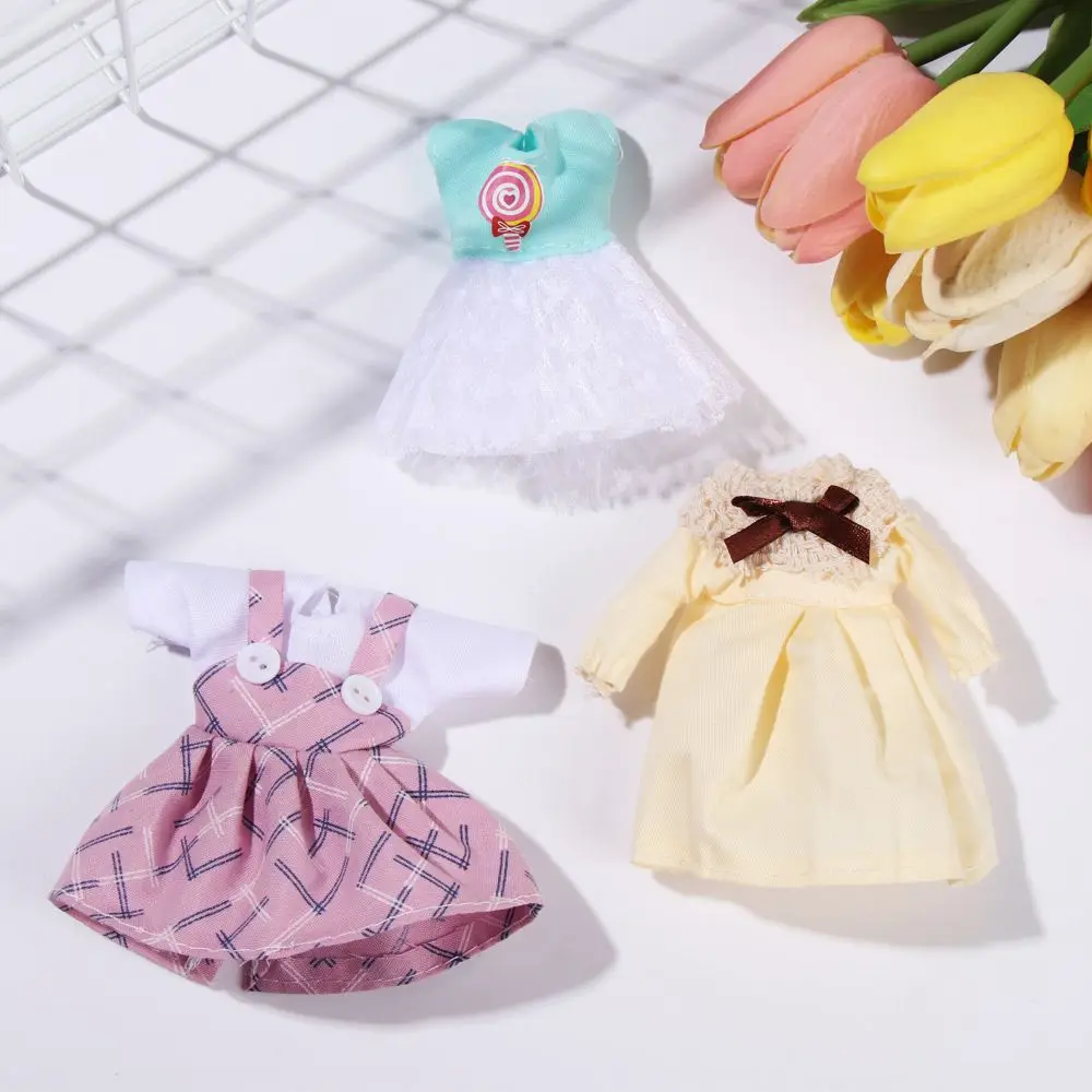 16cm Doll Clothes Cute Princess Dress For 1/8 BJD Doll Tops T-shirt Hoodies Jeans Pants Suit Lace Knitted Sweater Skirt Gift Toy