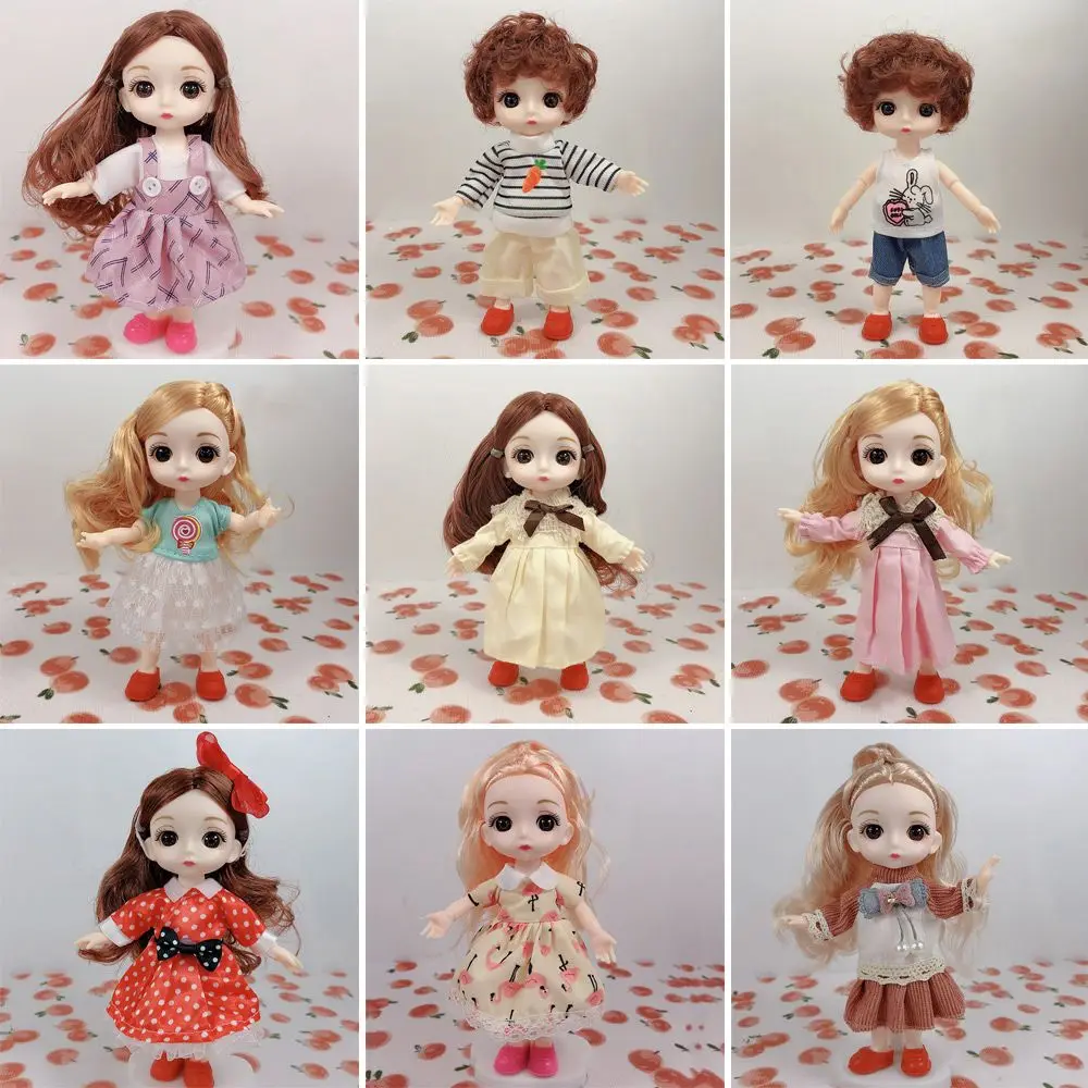 16cm Doll Clothes Cute Princess Dress For 1/8 BJD Doll Tops T-shirt Hoodies Jeans Pants Suit Lace Knitted Sweater Skirt Gift Toy