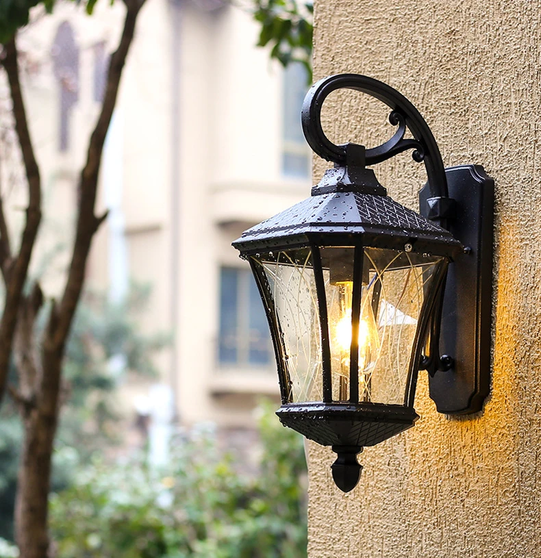 Outdoor Wall Lamp Simple European Waterproof Moisture-Proof Aluminum Lamps Courtyard Mall Gate Balcony Corridor Wall Light