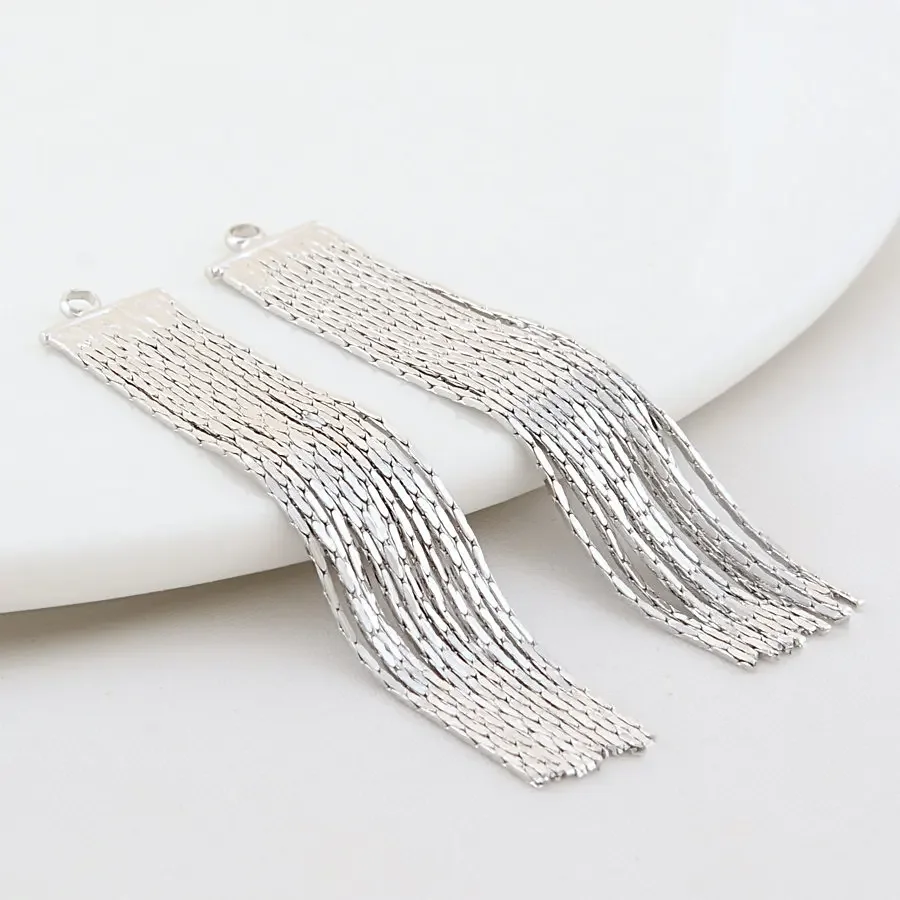 4PCS 45MM 24K Gold Color Plated Brass Jewelry Accessories Chain Tassel DIY Making Hand Made Jewelry Findings Component