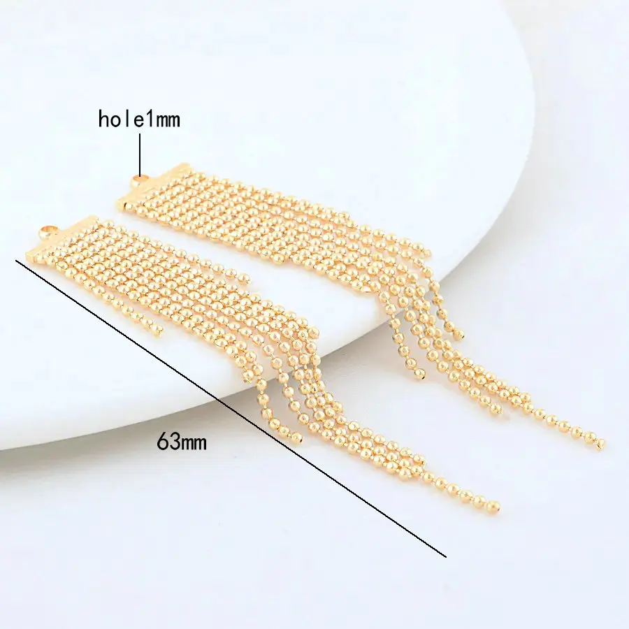 4PCS 45MM 24K Gold Color Plated Brass Jewelry Accessories Chain Tassel DIY Making Hand Made Jewelry Findings Component