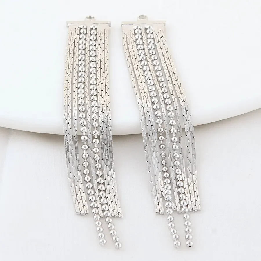 4PCS 45MM 24K Gold Color Plated Brass Jewelry Accessories Chain Tassel DIY Making Hand Made Jewelry Findings Component