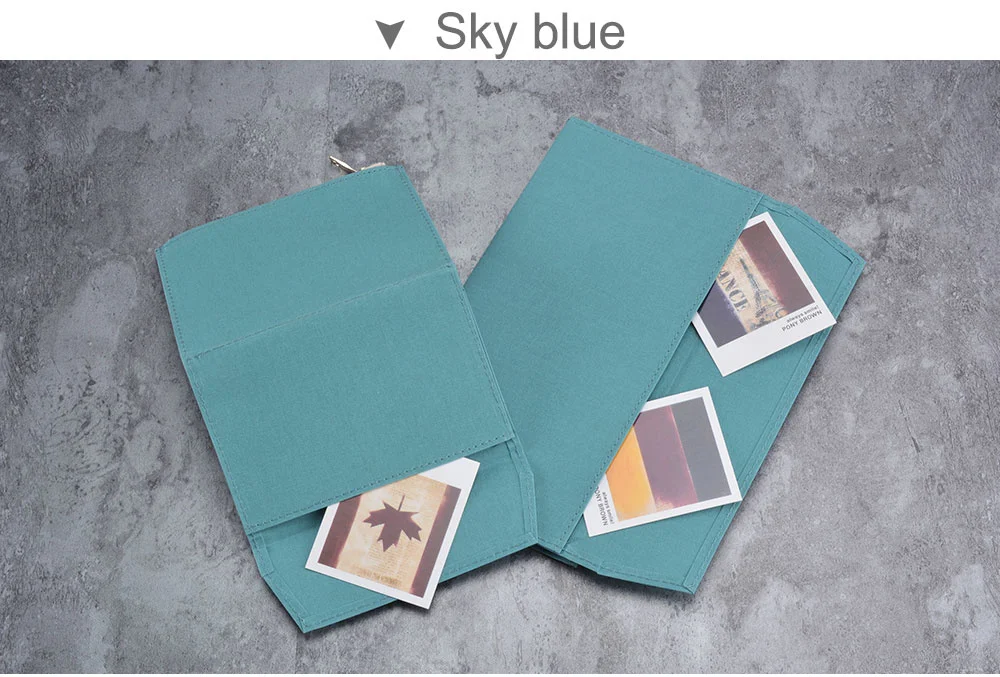 Canvas Cloth Zipper Pouch Pocket Leather Bound Notebook Planner Accessory Regular Passport Storage Bag File Folder Stationery