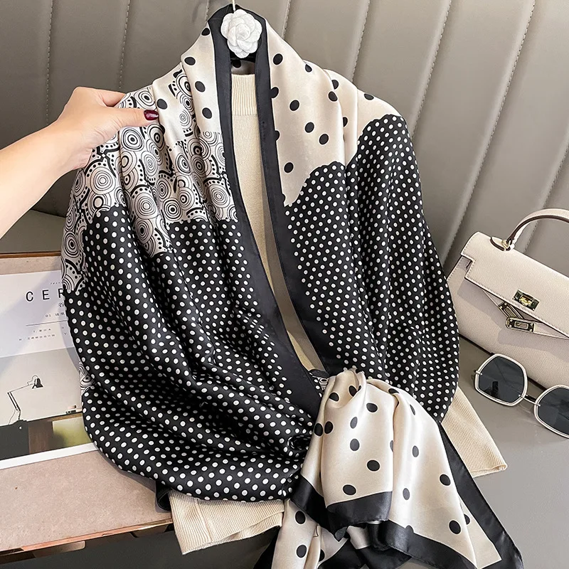 Spring Scarf Women's Luxury Design Polyester Material Smooth Scarf Soft Shawl Beach Scarf