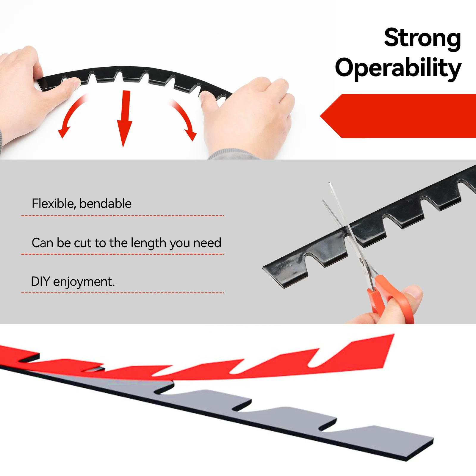 8PCS SPORT Universal Car Front Bumper Guard Chassis Anti-Scratch Anti-Skid Kit Scrape Protector Skid Plate DIY with Pre-Attach