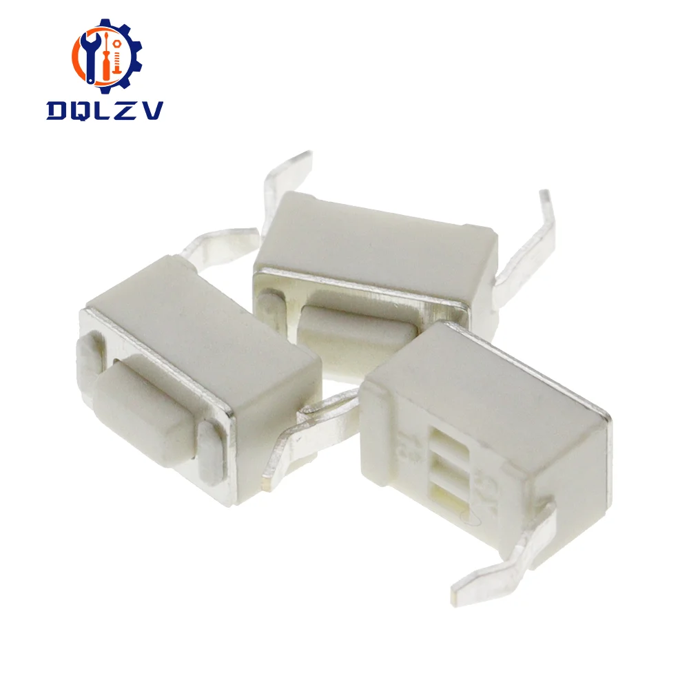 Tact Switch 3X6X4.3MM DIP 2Pin Connectors Push Button 3*6*4.3mm Tactile Switches White