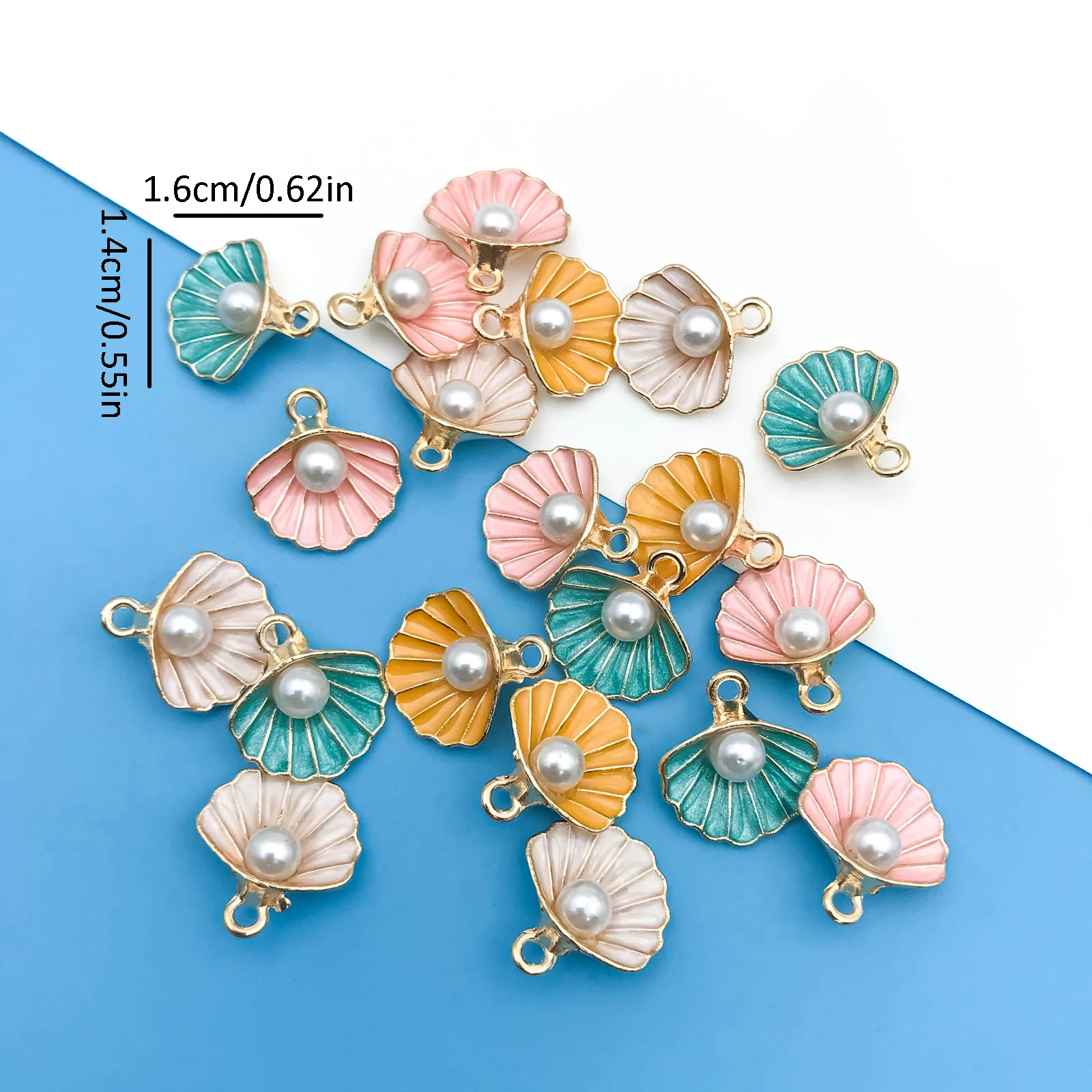 Mix 20pcs/Set Oil Drip Enamel Marine Life Shell Shaped Charms Pendant for DIY Necklace Bracelet Earrings Jewelry Making Handmade