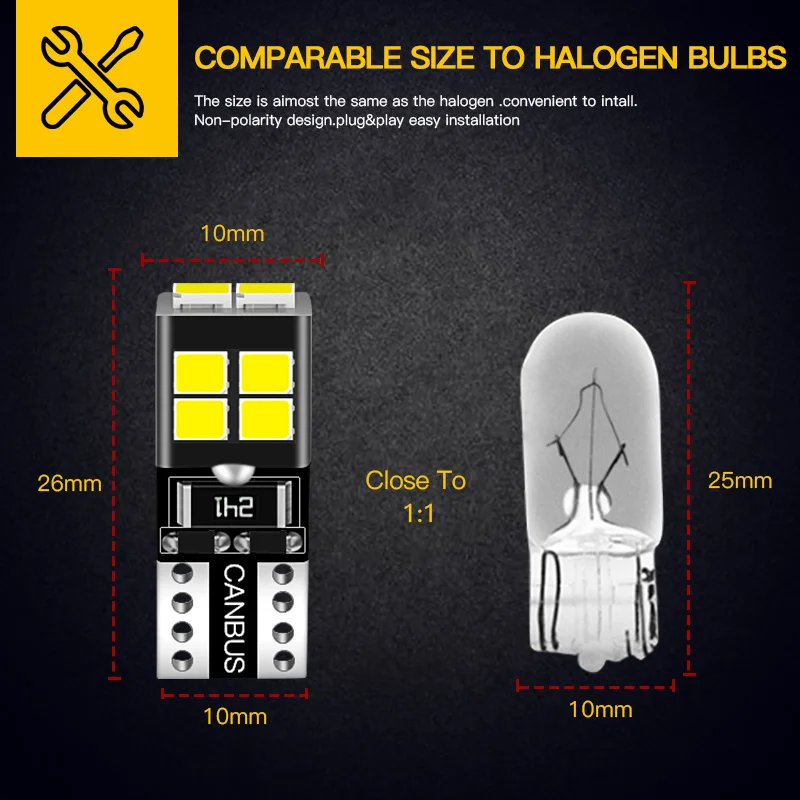 2pcs LED License Plate Light W5W T10 CANbus For Peugeot 208 1 2 Accessories 2012 2013 2014 2015 2016 2017 2018 2019 2020 2021