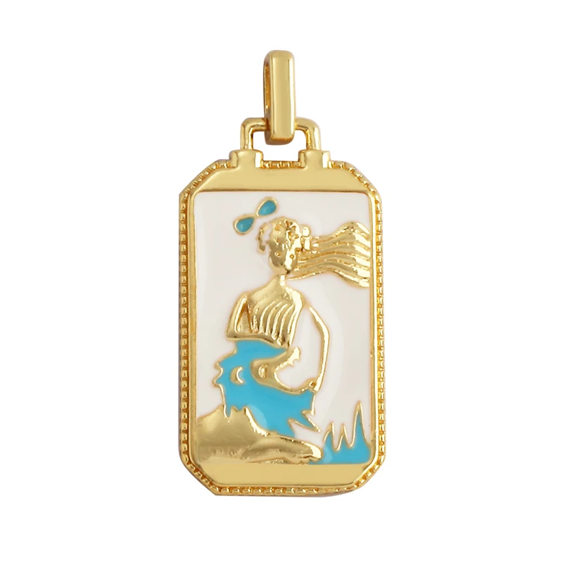 Enamel Tarot Cards Sun Star Moon Evil Eye Heart Hand Charm Pendant,18K Gold Plated Bracelets Necklaces Jewelry Accessories M80