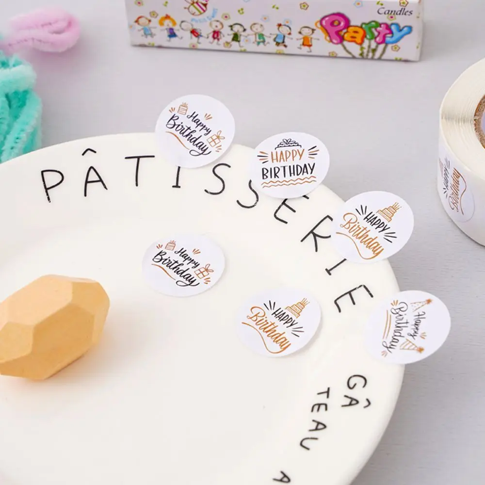50-500pcs Cute Happy Birthday Stickers 2.5cm/1 Inch Children's Birthday Party Gift Sealing Decorations Greeting Card Labels