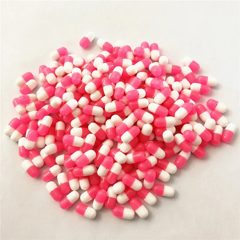 50-100pcs Half Hole Pill Capsule Resin Beads Loose Spacer Beads For Jewelry Making Resin Filling DIY Parts Craft Supplies