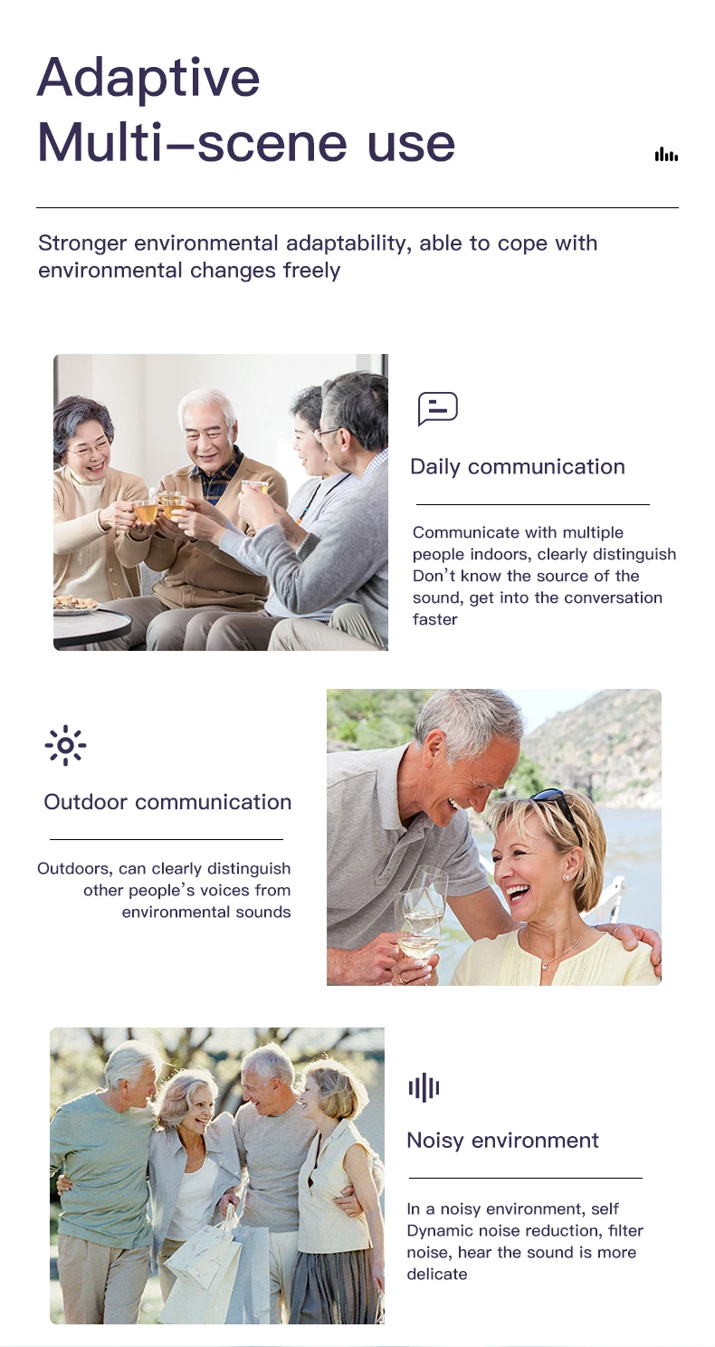 Portable Mini CIC Invisible Rechargeable Ear Adjustable Hearing Aid For The Deaf Elderly People